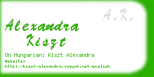 alexandra kiszt business card